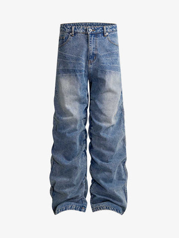 Y2K Faded Stacked Denim Jeans 