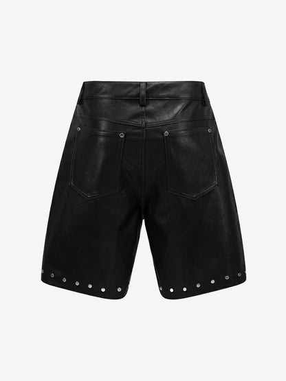 Studded Leather Shorts
