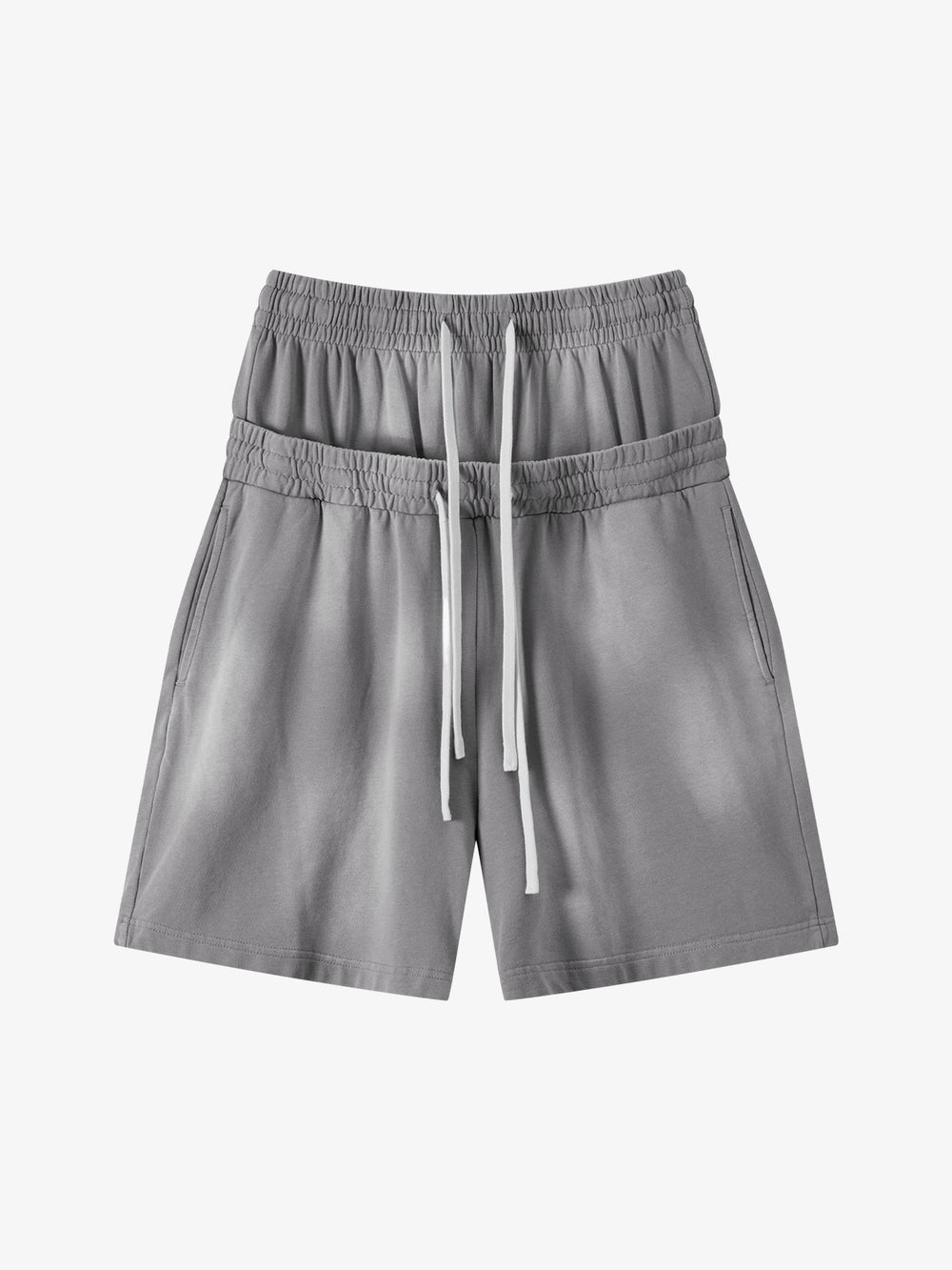 Pantaloncini streetwear Thesupermade con doppio girovita effetto consumato