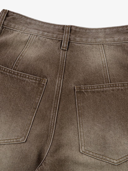 High-Waisted Wide-Leg Cargo Pants with Unique Pocket Design 