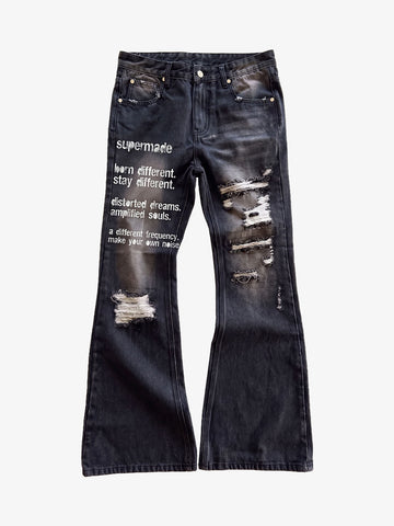 Distressed Ripped Slim Jeans
