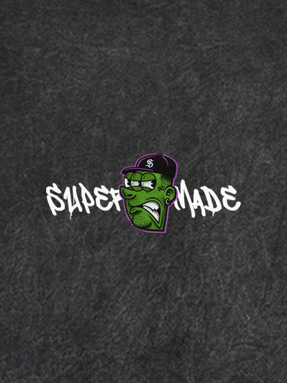 Supermade graffiti design hooded sweatshirt 