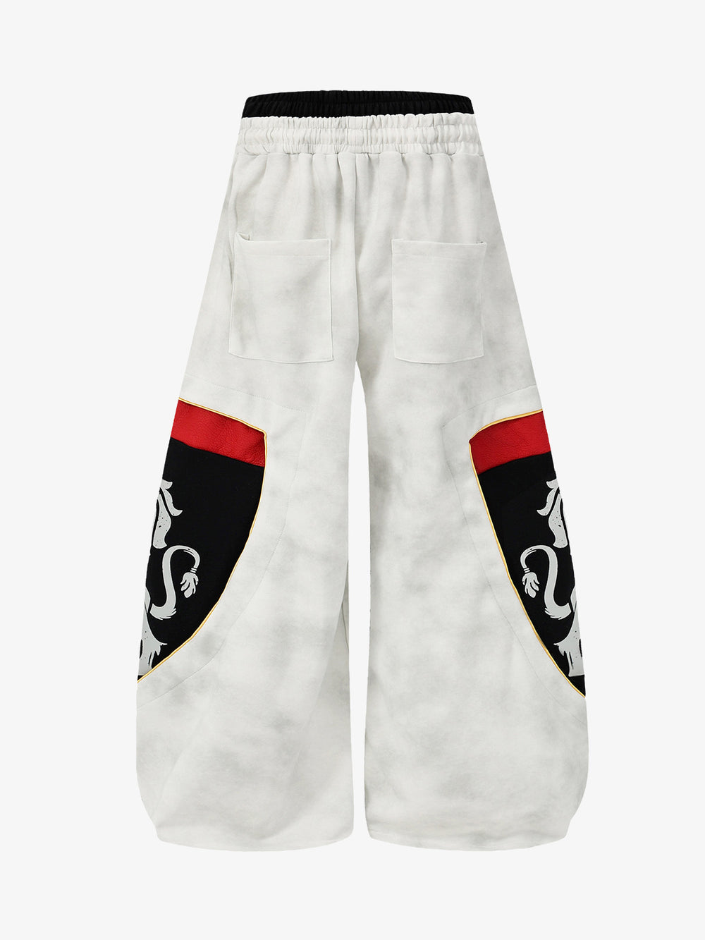Lion Patchwork Distressed Dirty-Wash Sweatpants