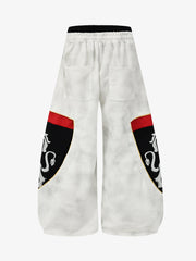 Lion Patchwork Distressed Dirty-Wash Sweatpants
