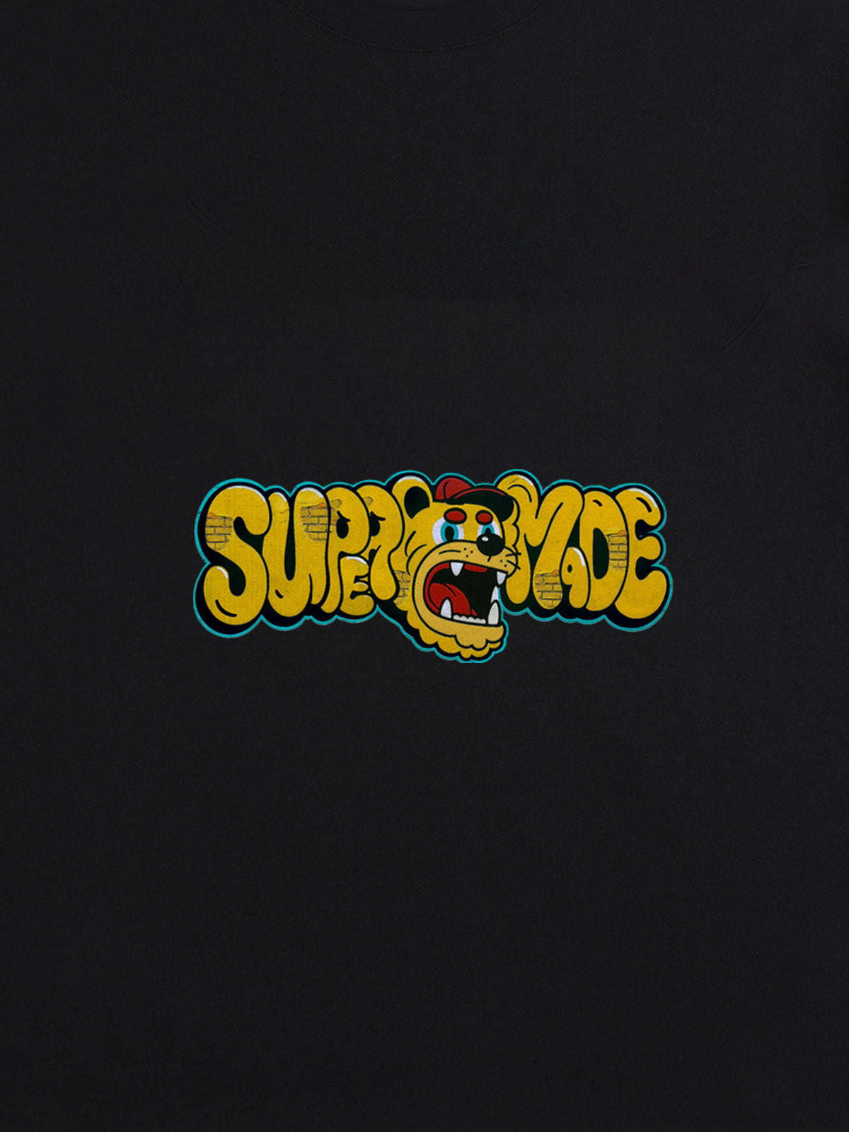 Street Graffiti Trendy Tiger Head Font T-Shirt 