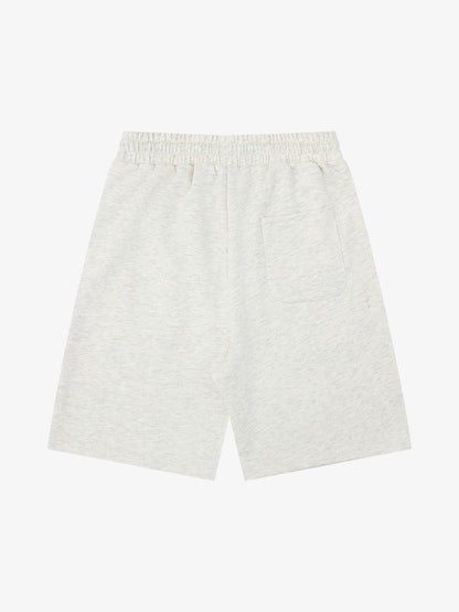 Stamp Print Patch Pocket Knit Shorts 