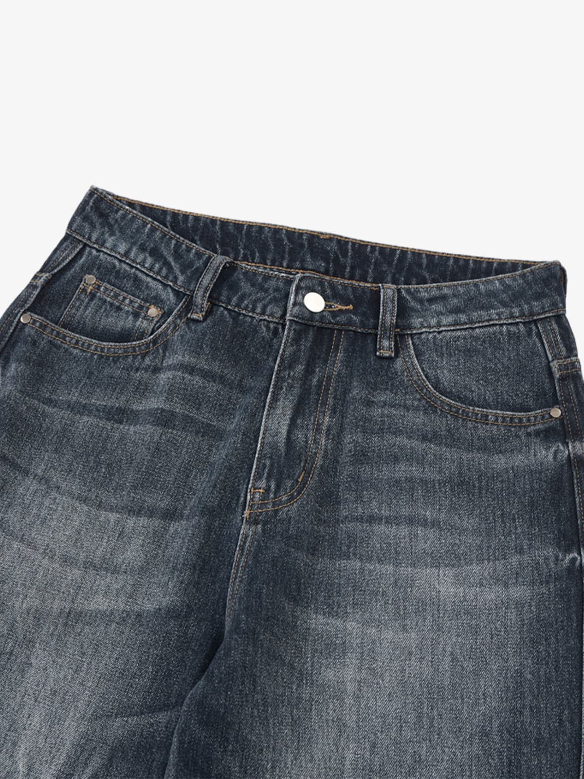 Wide-Leg Denim Jeans with Distressed Look for Women 