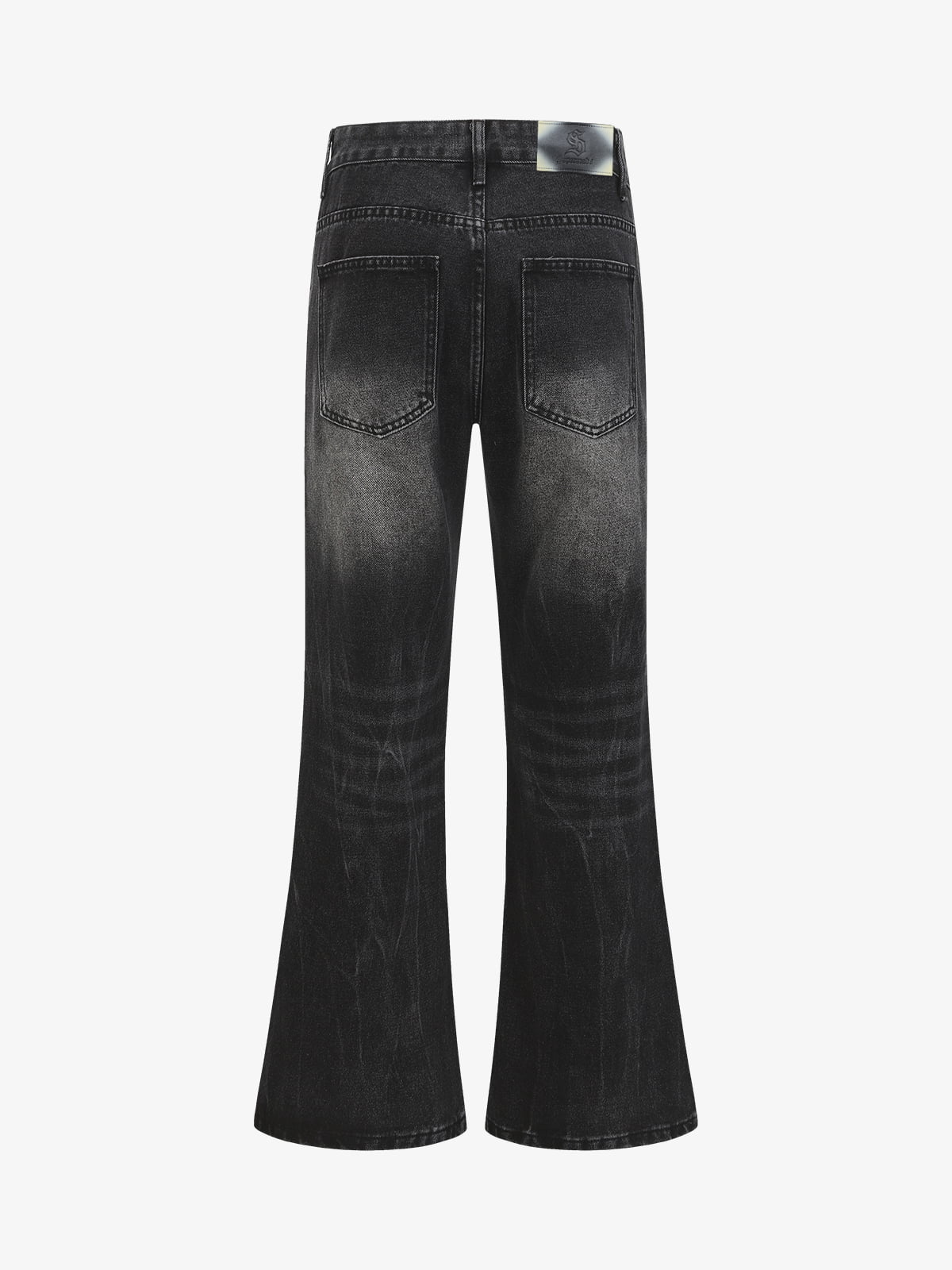 Retro Washed Faded Flared Jeans 