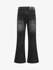 Retro Washed Faded Flared Jeans 