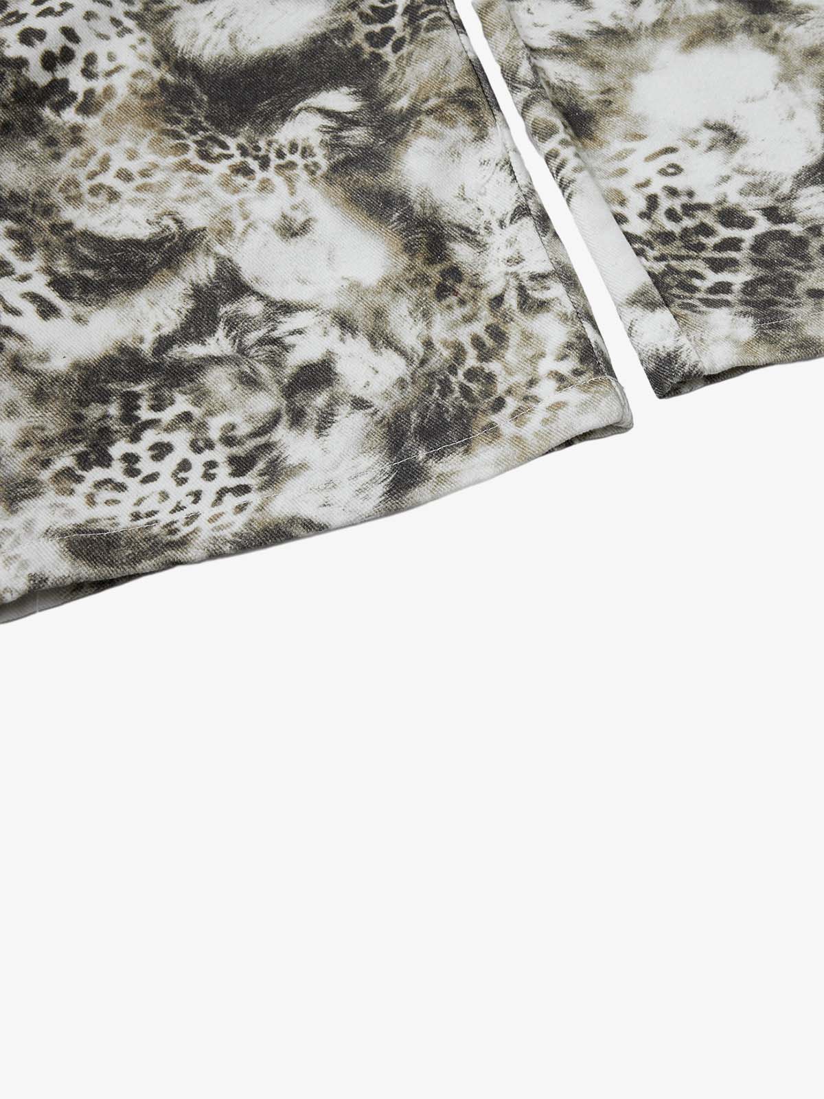 Leopard Multi-Pocket Cargo Jeans