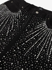 Stylish Wide-Leg Pants with Sparkling Studs for Women 