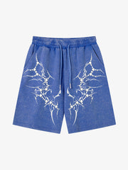 Distressed Thorn Rhinestone Shorts