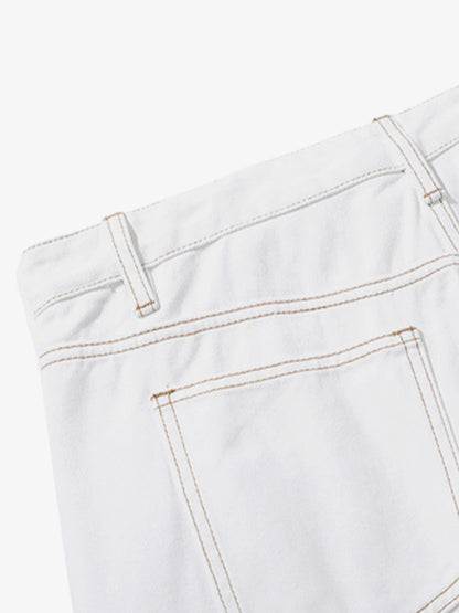 Reverse-Stitched Multi-Button Jeans 