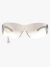Stylish Oversized Shield Sunglasses with Pearl Charm - Perfect for Summer Fashion 