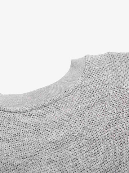 Star Pattern Cropped Knit Jersey T-Shirt
