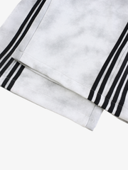 Double-Waist Striped Baggy Sweatpants
