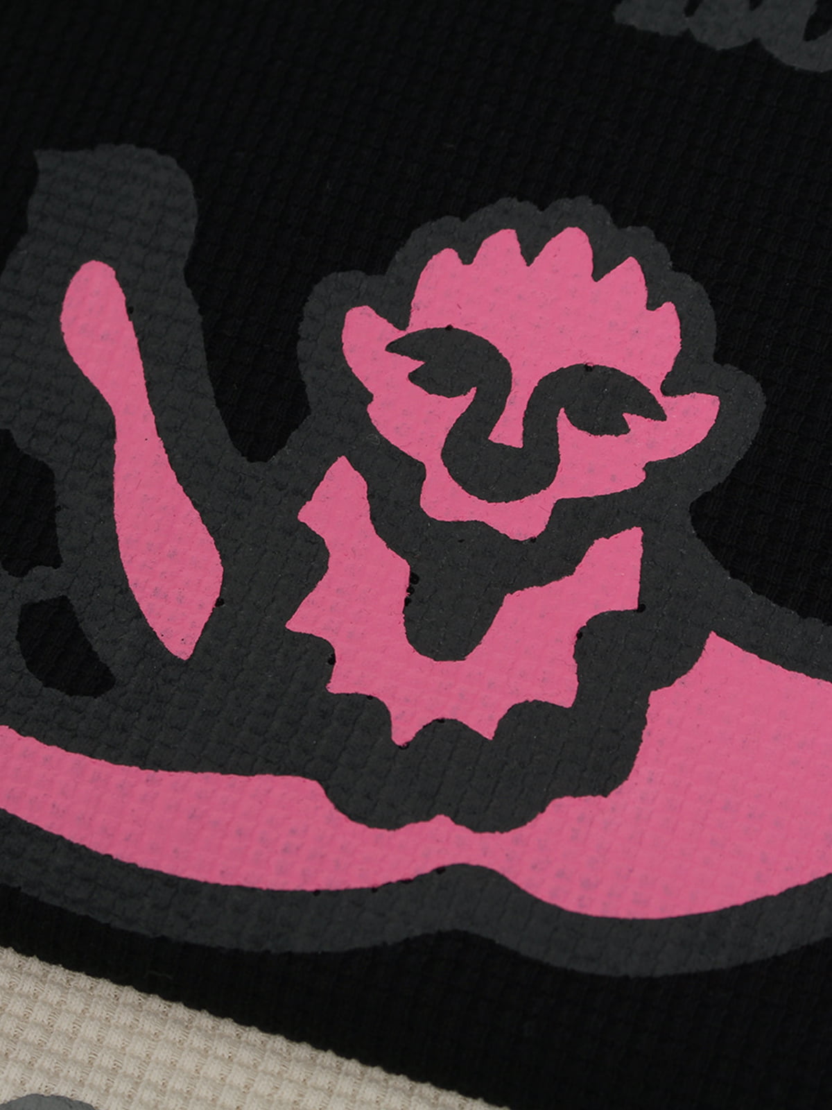 Cotton Waffle Knit Graphic T-Shirt with Moon Landing Print and Lion Design 