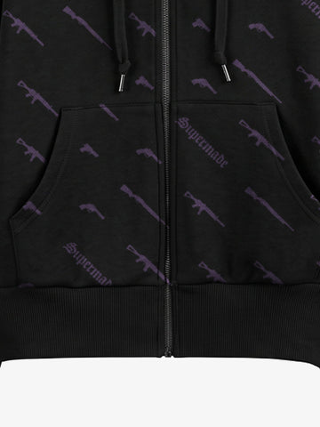 Full Print Tactical Gun Zip Up Hoodie