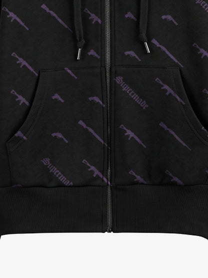 Full Print Tactical Gun Zip Up Hoodie