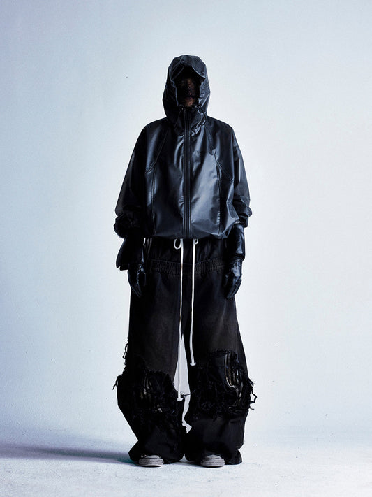 Thesupermade Shiny Functional Waterproof Hooded Jacket 