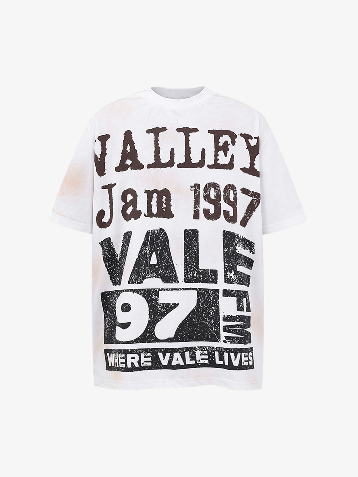 Punk Hand-Painted Wasteland Slogan Letter T-shirt 
