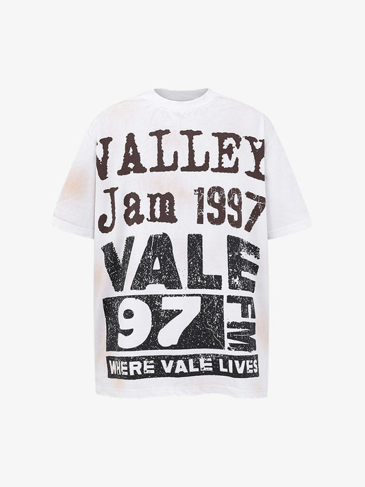 Punk Hand-Painted Wasteland Slogan Letter T-shirt 
