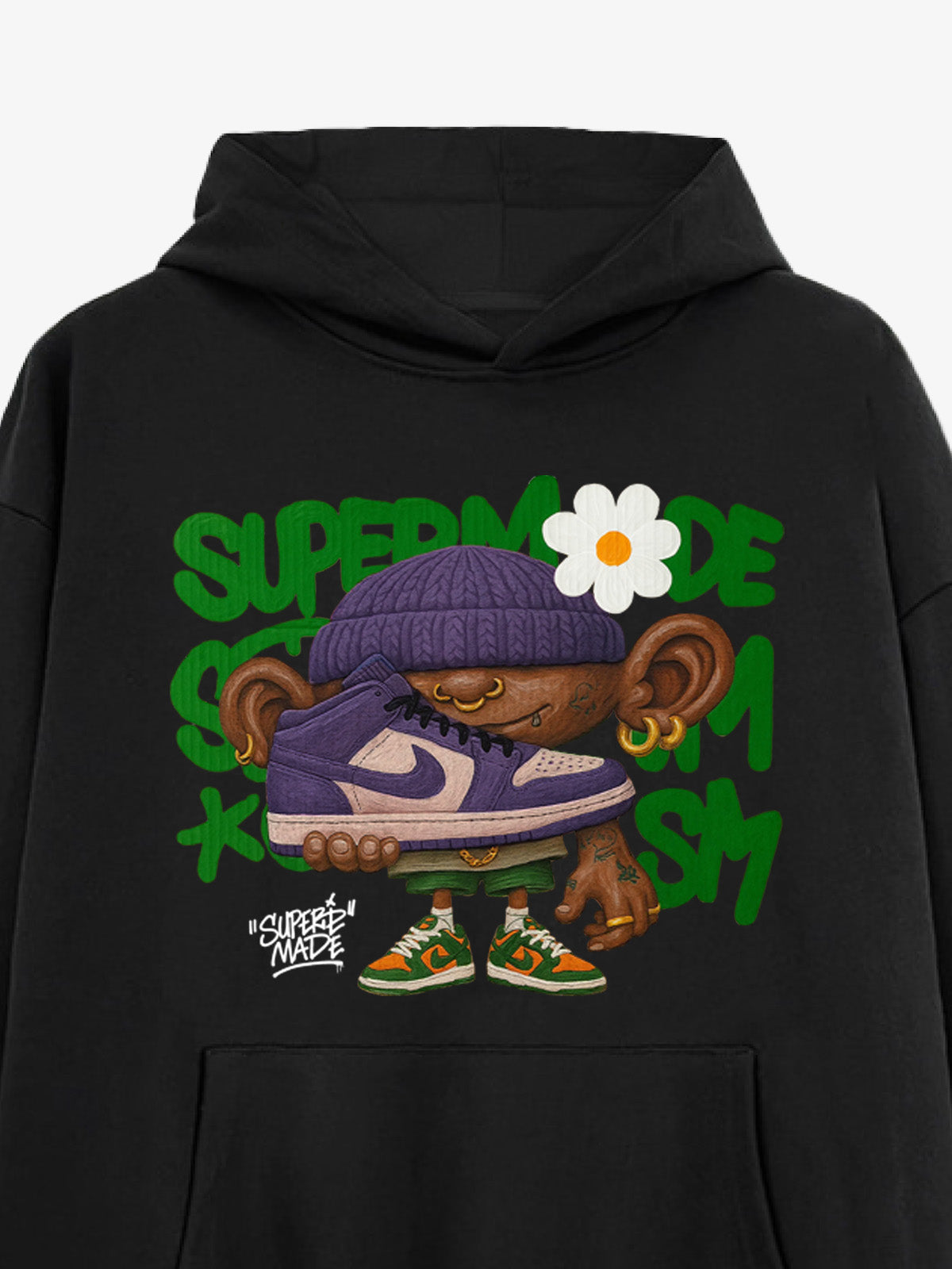 Thesupermade Street Cartoon Trend Sneakers Boy Hooded Sweatshirt 