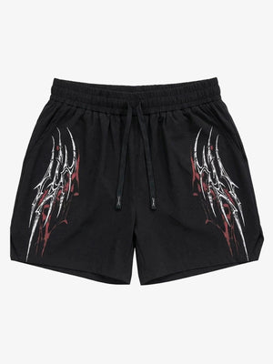 Pantalones cortos con cordón y estampado de espinas Y2K