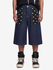Jeans mit Sternenstickerei und Polka-Dots