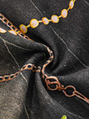 3D Chain Key Print Jeans 