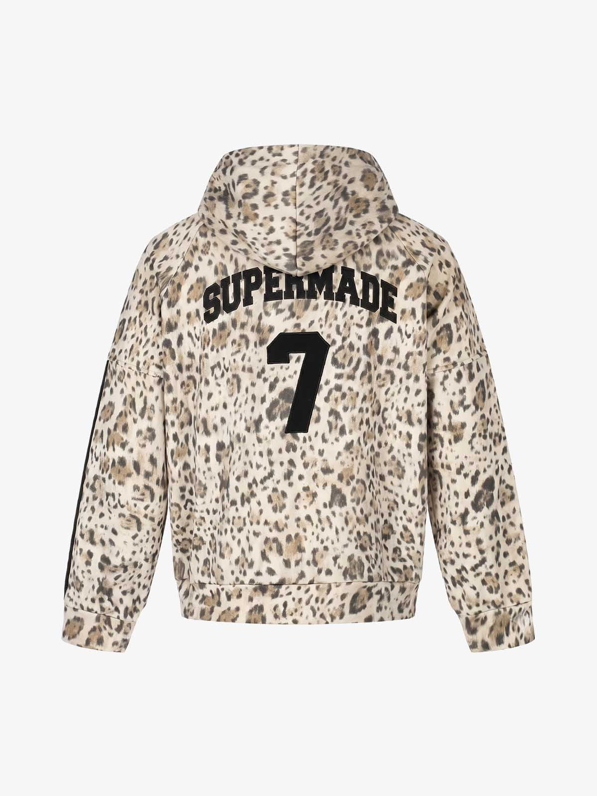 Leopard Graphic Stand-Collar Zip Jacket