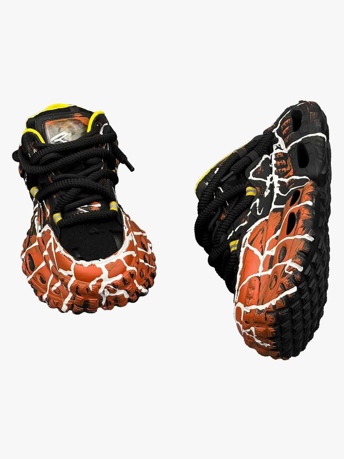 Mesh Overlay Chunky Sole Low-Top Sneakers