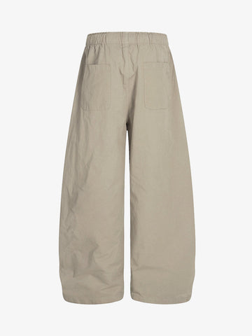 Drawstring Pleated Barrel Pants 