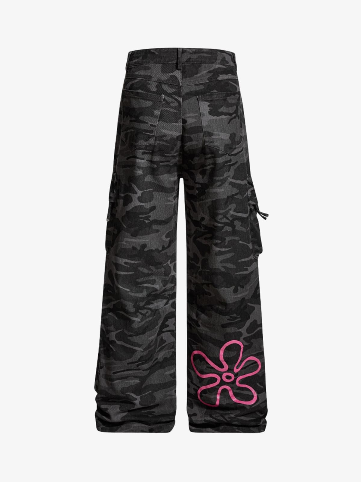 Retro Camouflage Pink Graffiti Barrel Pants 