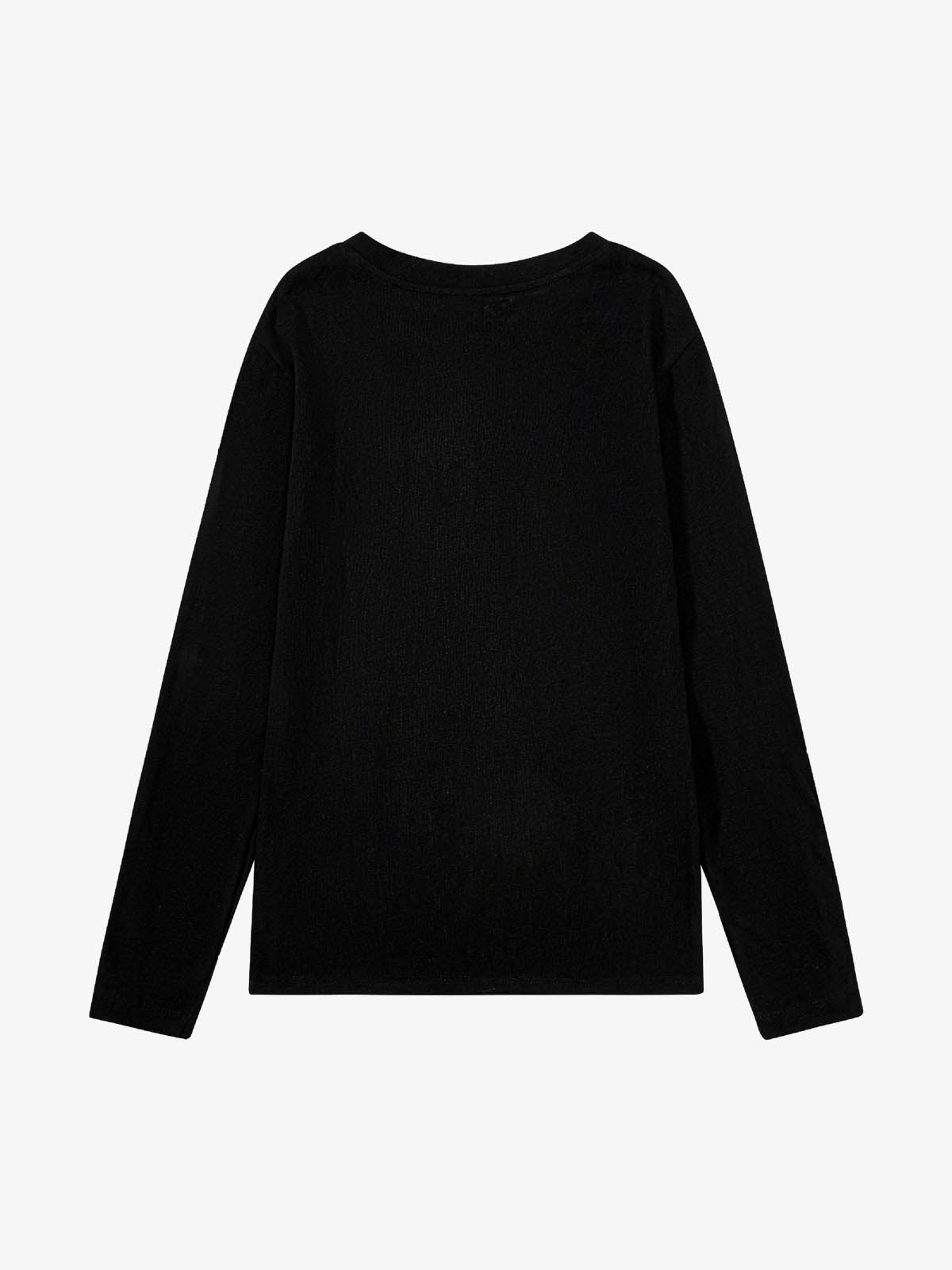 Supermade Industrial Text Print Long Sleeve Henley T-Shirt 