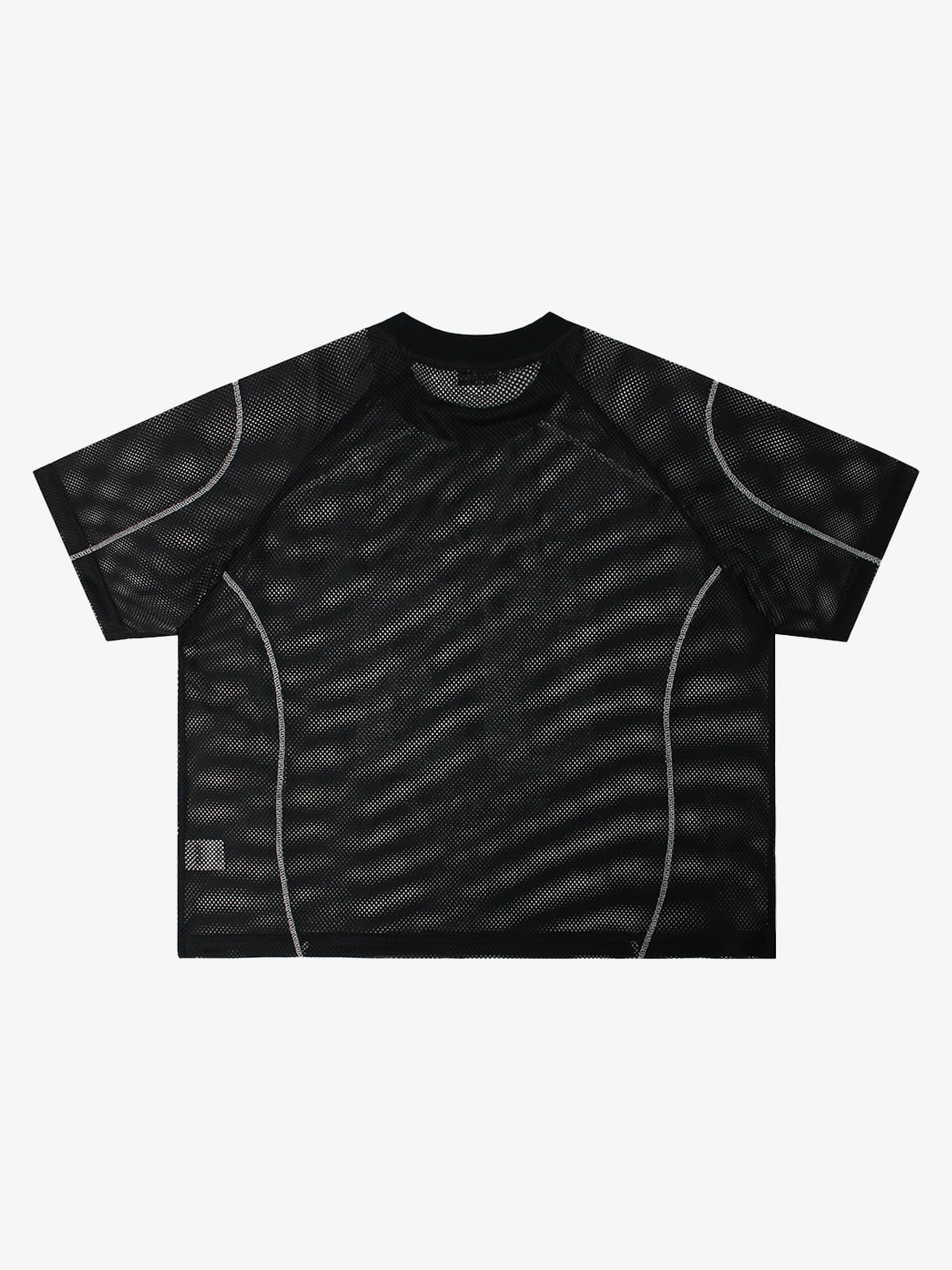 Mesh Jersey T-Shirt with Red Number 03 Print and Stitched Details 
