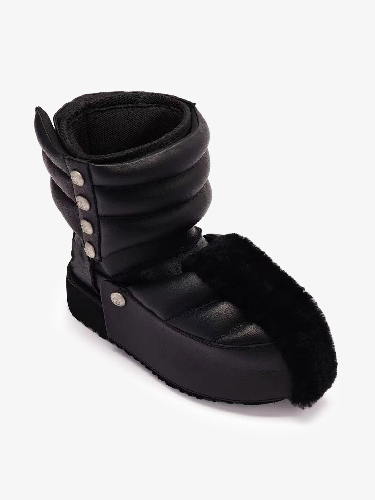 Faux-Fur Trim Padded Platform Snow Boots