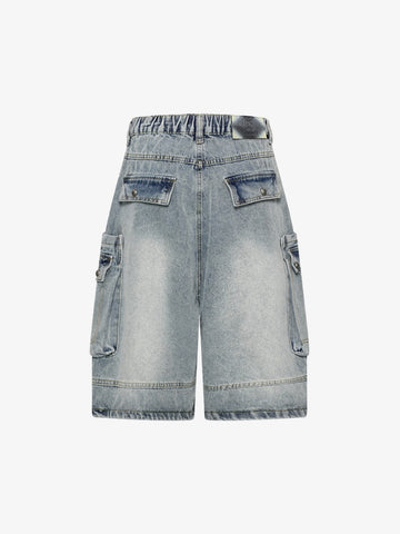 Cargo-Jeansshorts mit mehreren Taschen
