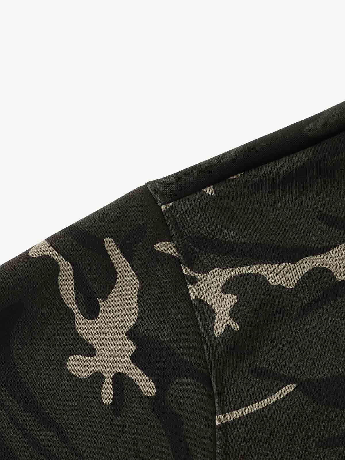 Camo Stripe Patchwork Embroidered Set