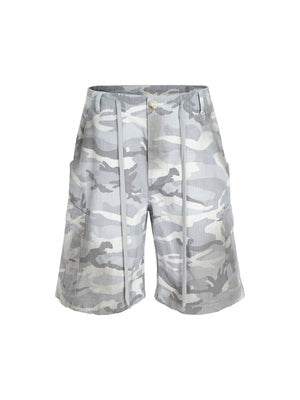 Drawstring Camouflage Cargo Shorts 