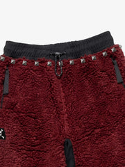 Plush Script Graphic Curved-Leg Pants