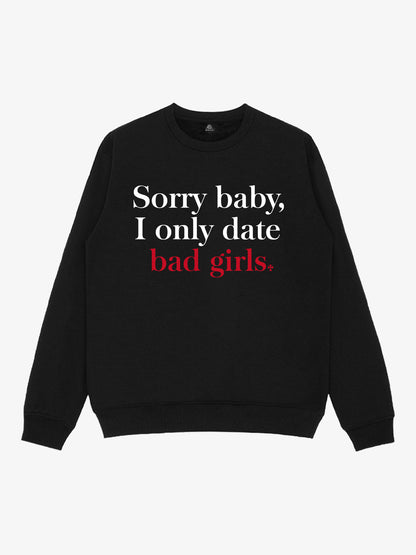 Thesupermade Street Contrast Design Letter Print Round Neck Sweatshirt 