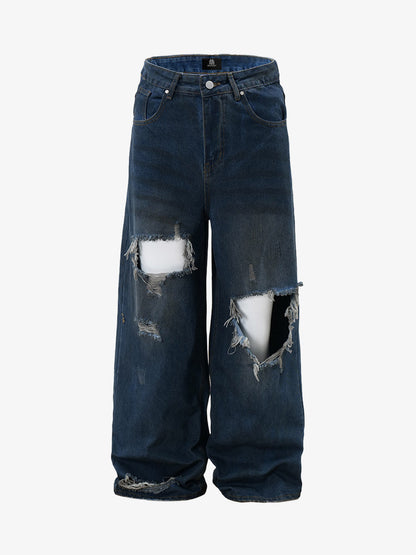 Thesupermade Street Heavy Washed Ripped Jeans 