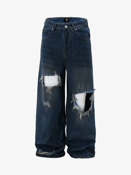 Thesupermade Street Heavy Washed Ripped Jeans 