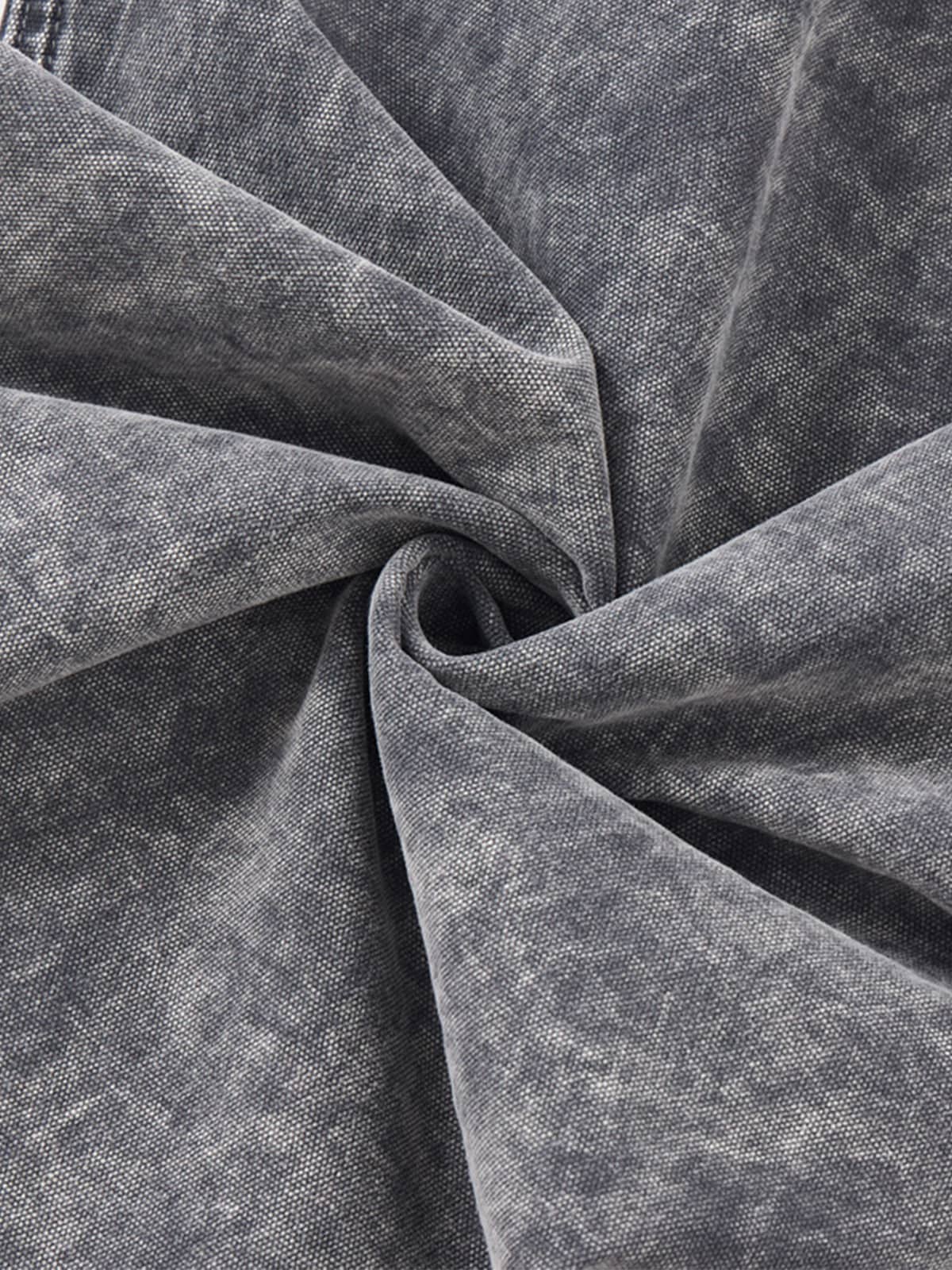 Vintage Acid-Washed Multi-Pocket Wide-Leg Cargo Barrel Jeans 