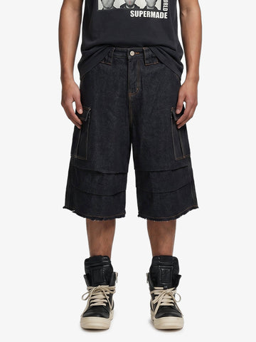 Vintage Contrast Stitch Cargo Shorts