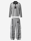 Scorpion Appliqué Color Block Striped Tracksuit