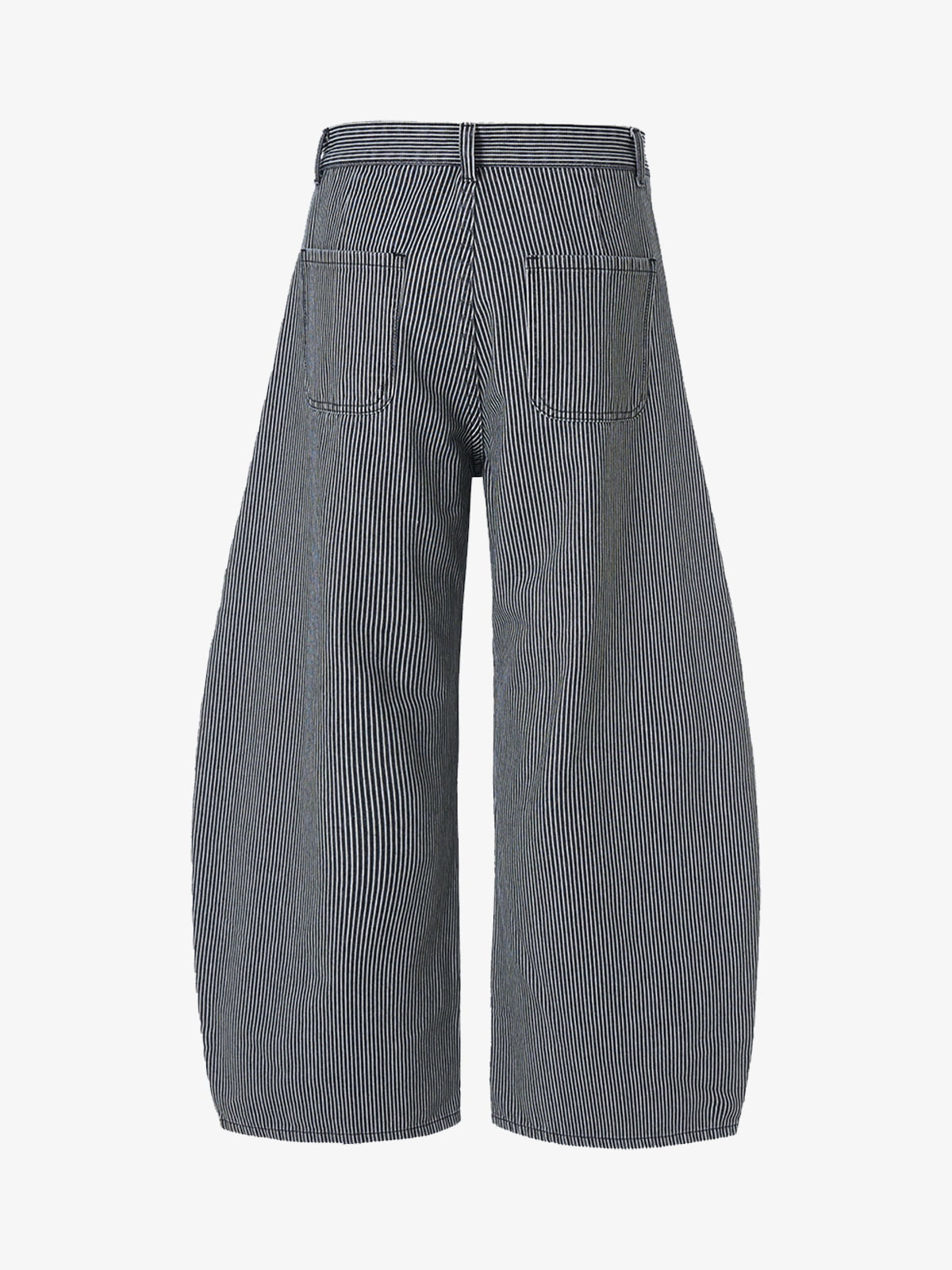 Retro Striped Colorblock Barrel Jeans 