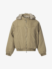 Street Outdoor Detachable Fur Collar Fleece Hooded Padded Jacket 