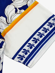 Porcelain Pattern Camp Collar Boxy Shirt 